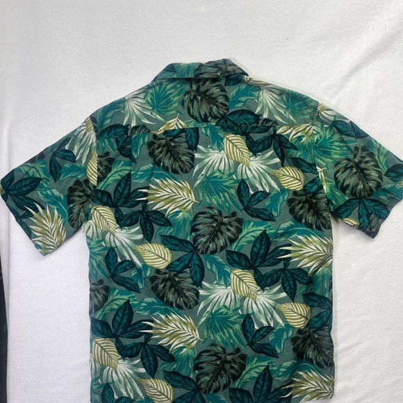 Jos A Banks 100% Silk VIP Hawaiian Palm Shirt Mens M leaves Summer Island 1699 - Picture 5 of 6